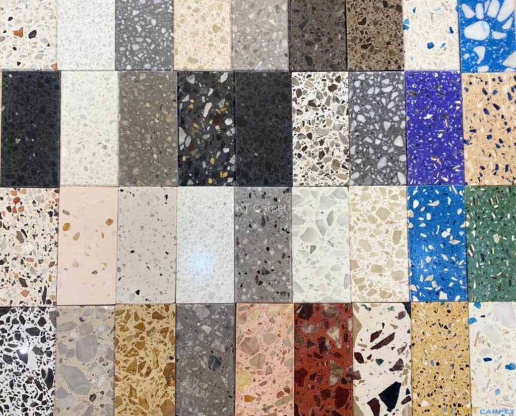 Mẫu đá mài Terrazzo từ cốt liệu đá Marble