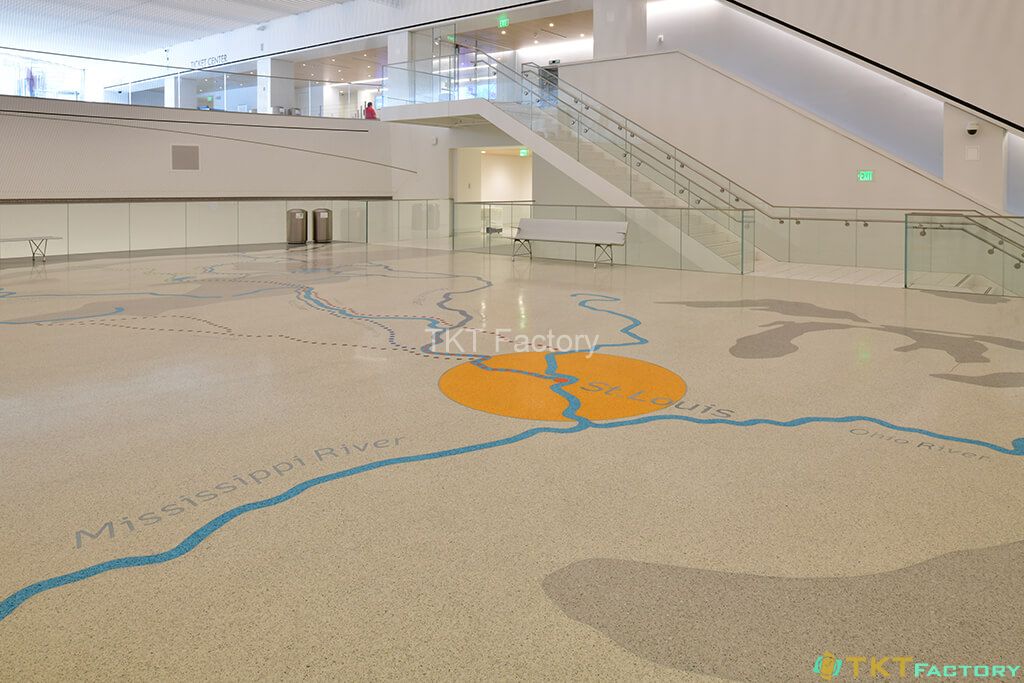 Sàn đá Terrazzo Epoxy dạng khối lớn. Xu thế mốt nhất hiện nay