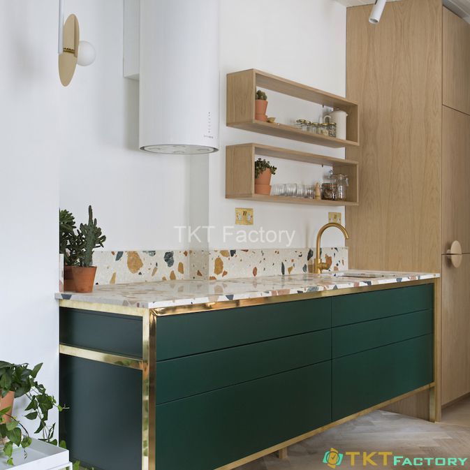 Terrazzo tabletop in kitchen