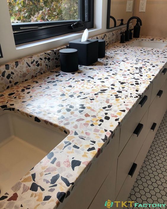 Terrazzo countertop very heat resistance