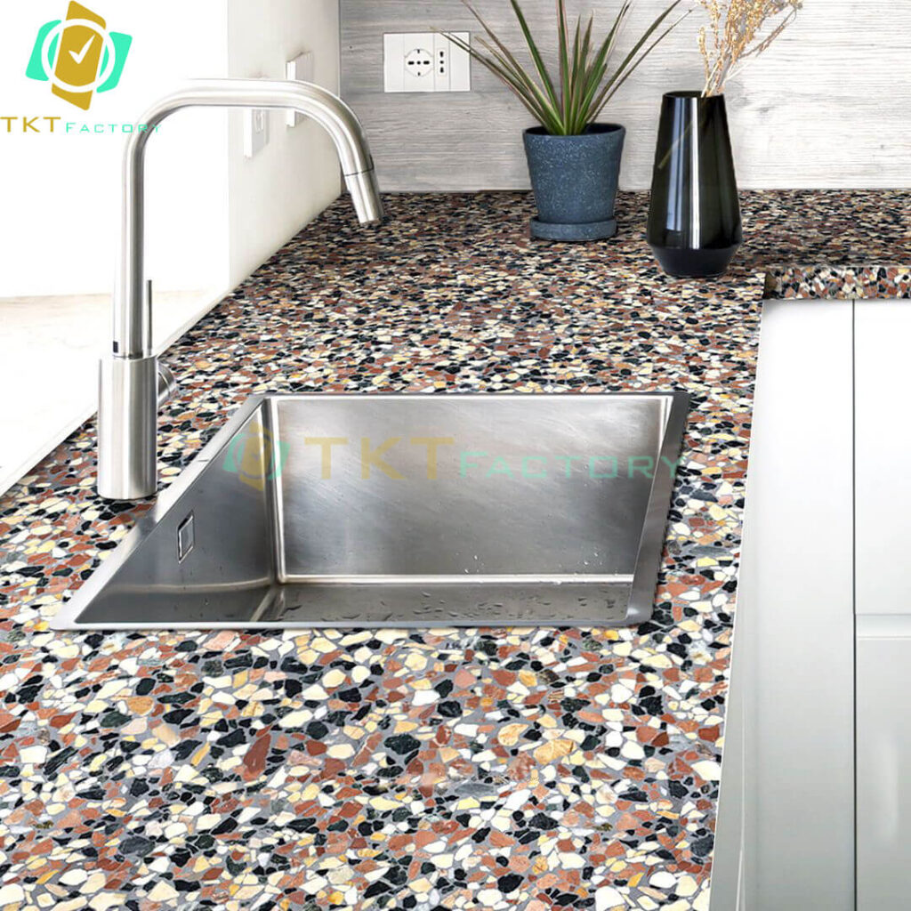 Hình ảnh: mặt bếp đá Terrazzo phong cách cổ điển