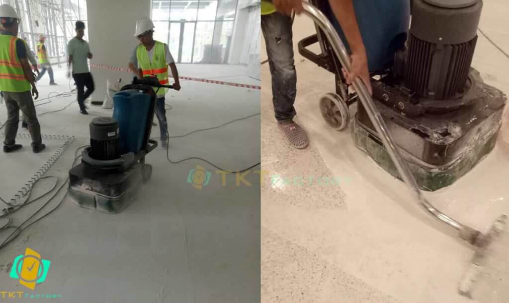 Hình ảnh: mài, đánh bóng sàn terrazzo