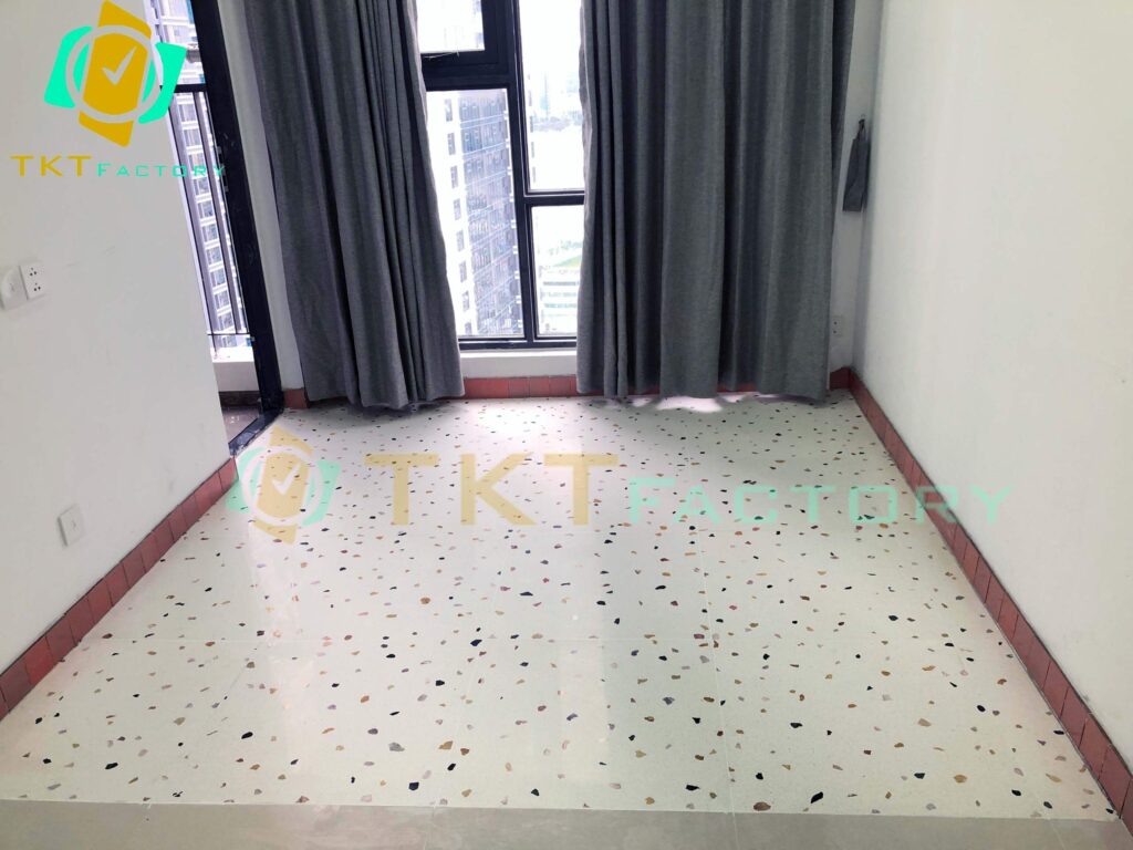 Hình ảnh: sàn đá mài terrazzo dạng tấm sau khi hoàn thiện