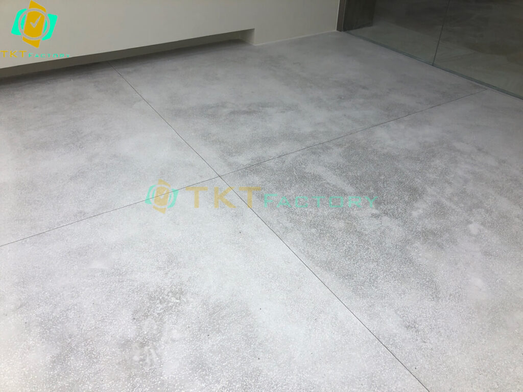 Hình ảnh: sàn đá mài Terrazzo kém chất lượng màu sắc không đồng nhất