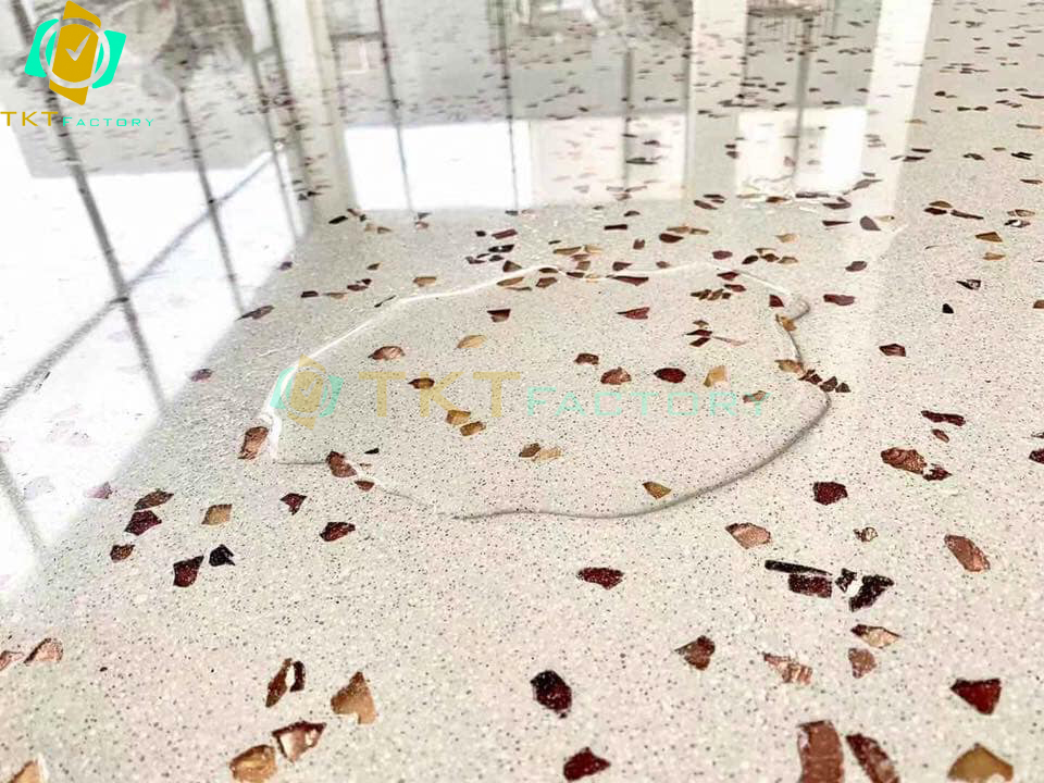 Hình ảnh: Phủ chống thấm cho sàn Terrazzo sau khi phục hồi