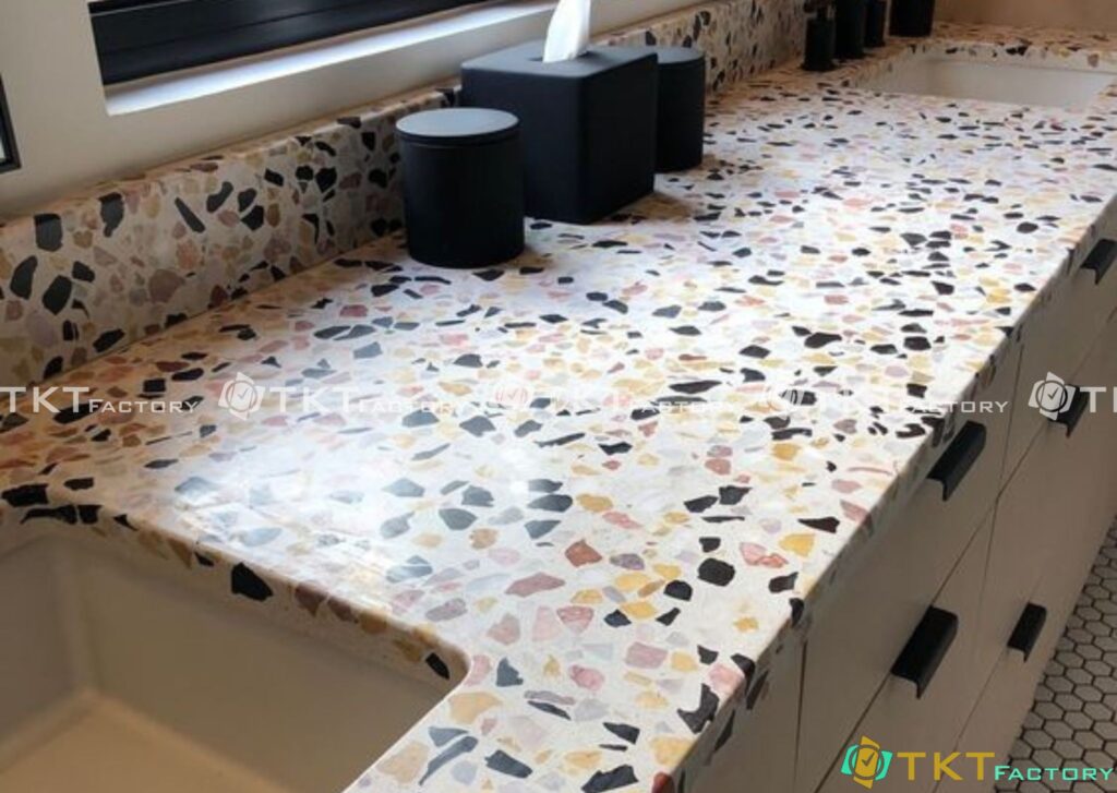 Hình ảnh bếp ốp đá terrazzo