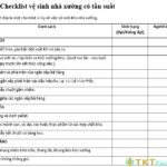 checklist vệ sinh sàn nhà xưởng