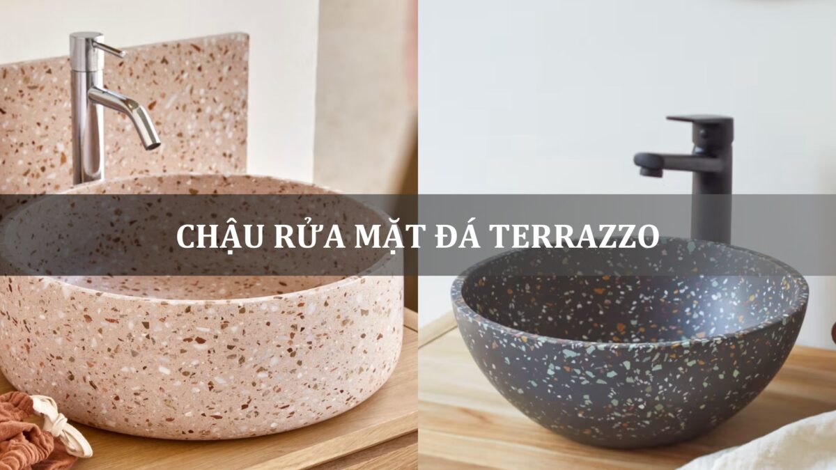 chậu rửa mặt đá terrazzo