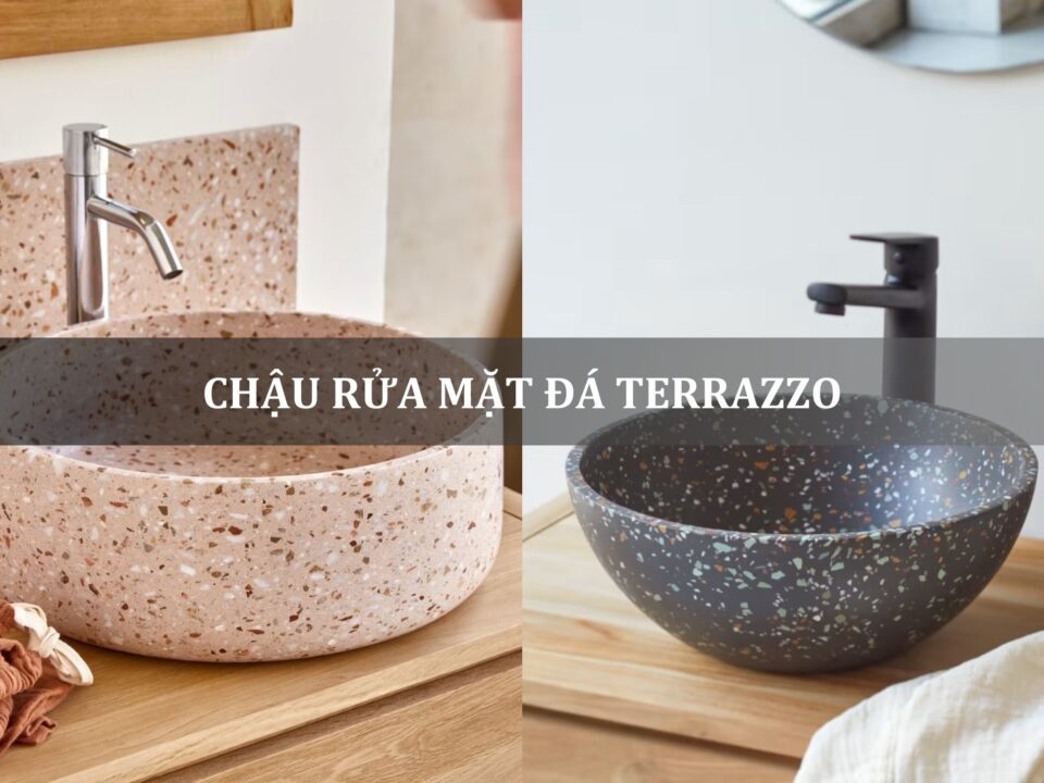 chậu rửa mặt đá terrazzo