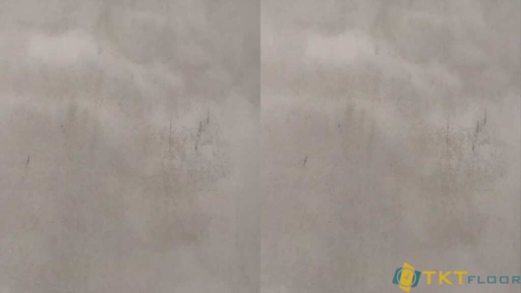 Hình ảnh sự khác biệt vệt màu trên sàn microcement