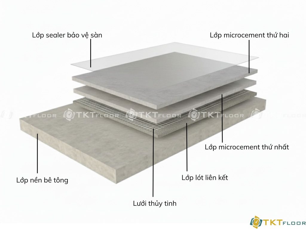cấu tạo cơ bản của sàn microcement