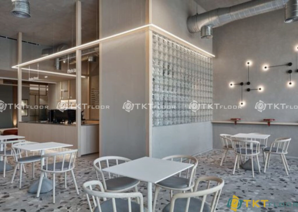 Image of terrazzo floor café