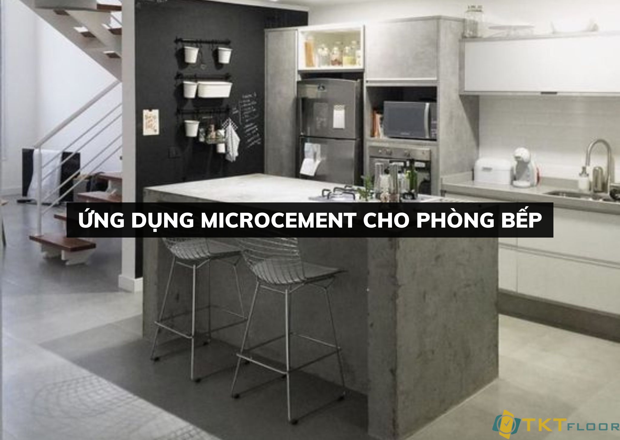 ứng dụng microcement cho phòng bếp