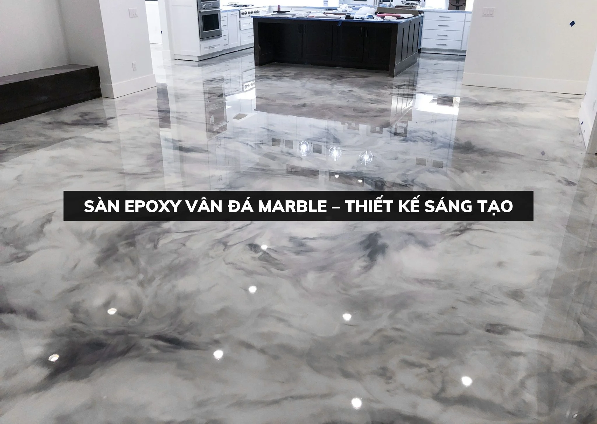 Sàn epoxy vân giả đá marble