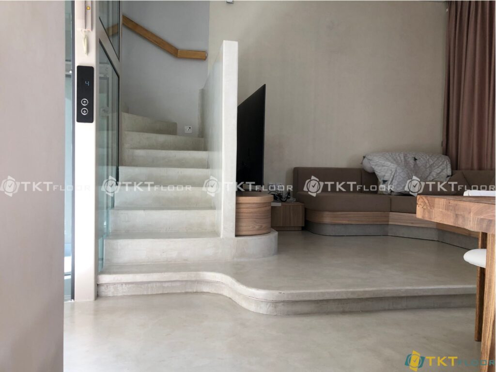 công trình sàn microcement nhà phố