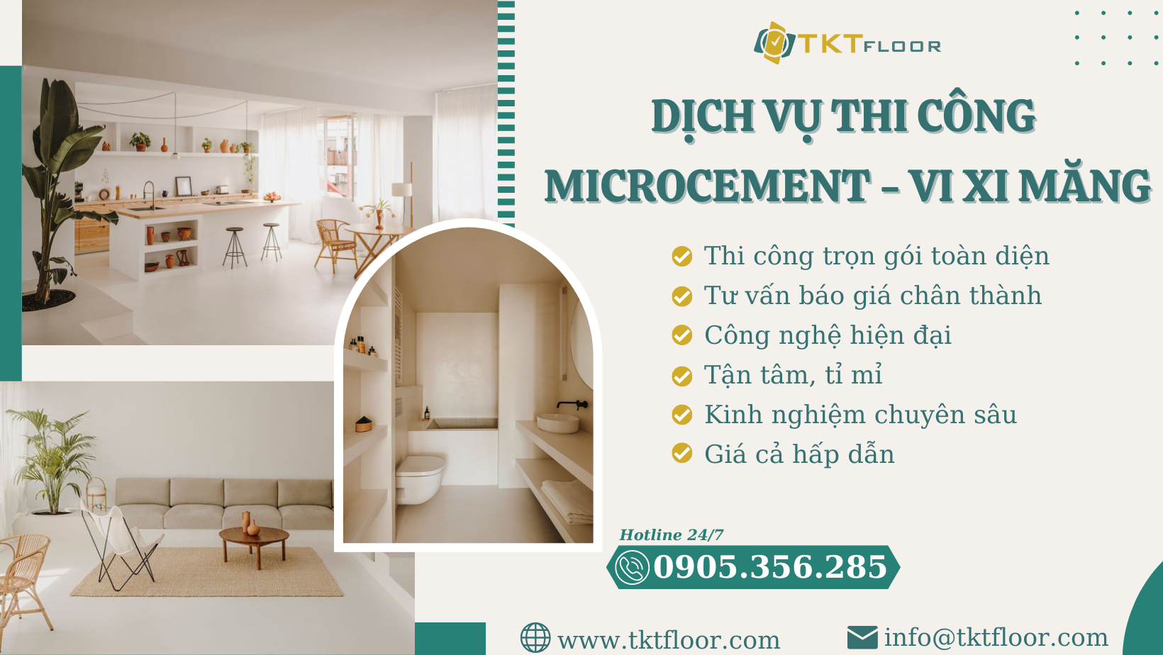 Thi công sàn Microcement - chất lượng cao