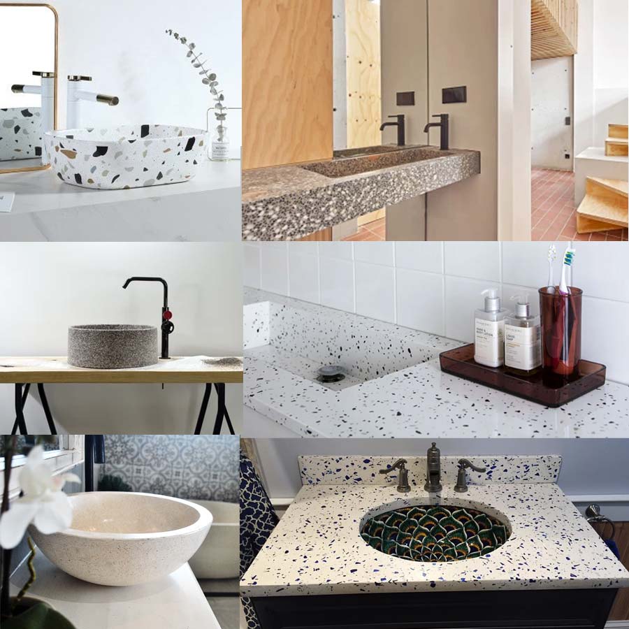 Hình ảnh: báo giá bồn chậu lavabo đá mài Terrazzo