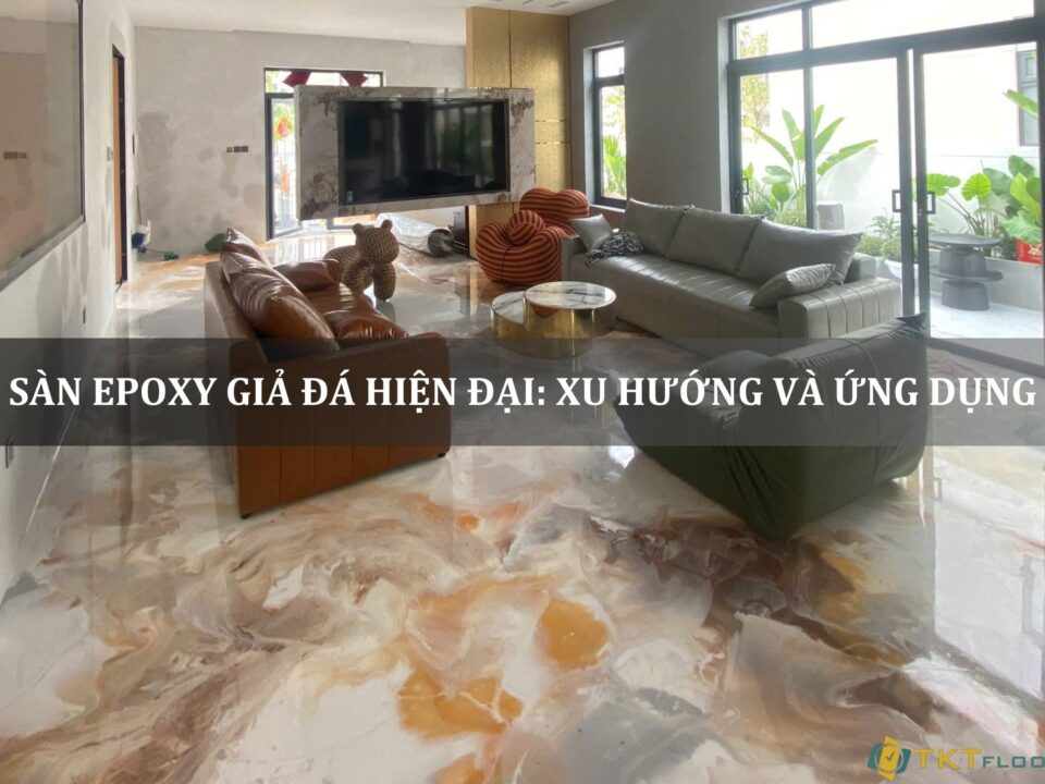 sàn epoxy giả đá hiện đại