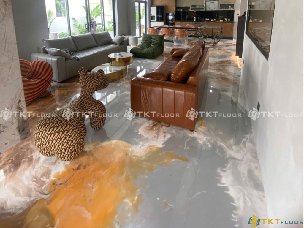 sàn epoxy giả đá hiện đại cho nhà ở