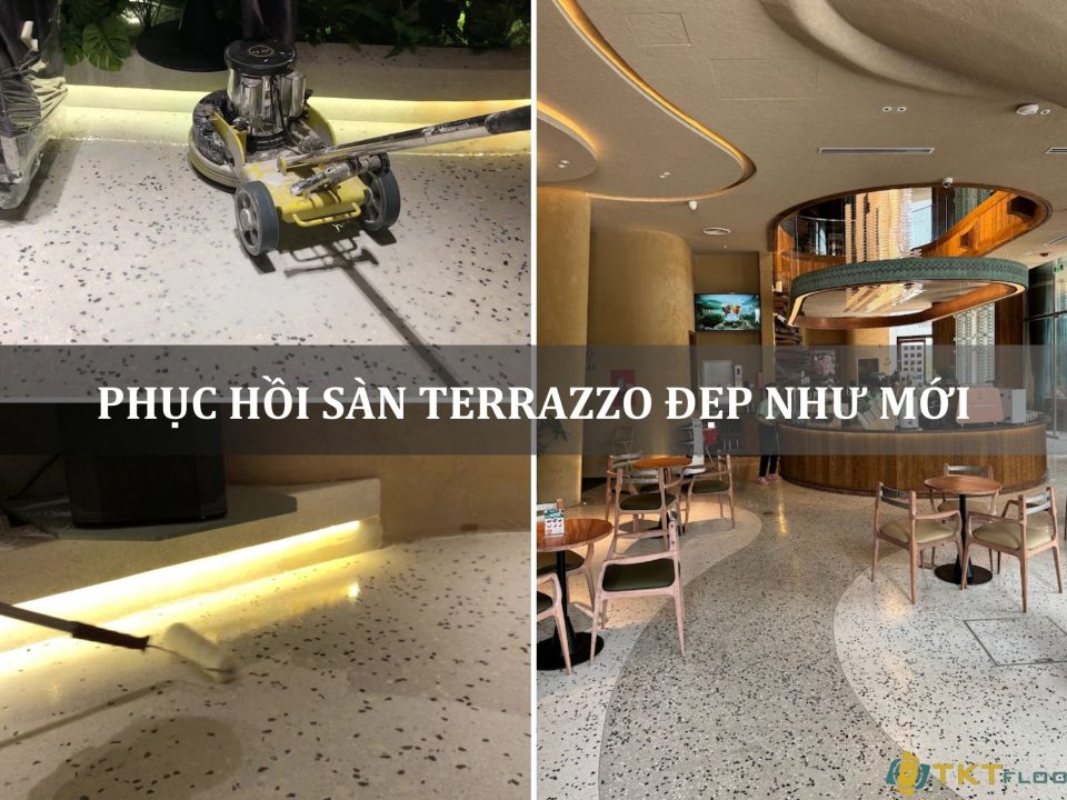phục hồi sàn terrazzo đẹp như mới