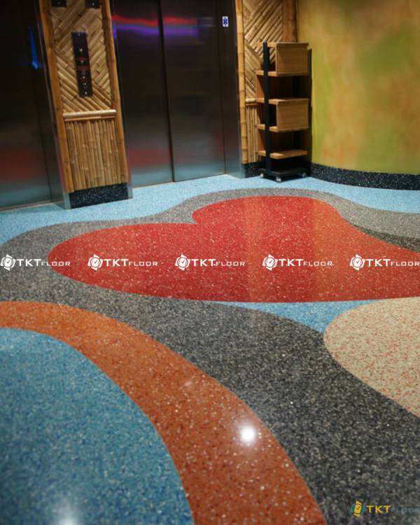 colorful terrazzo floor