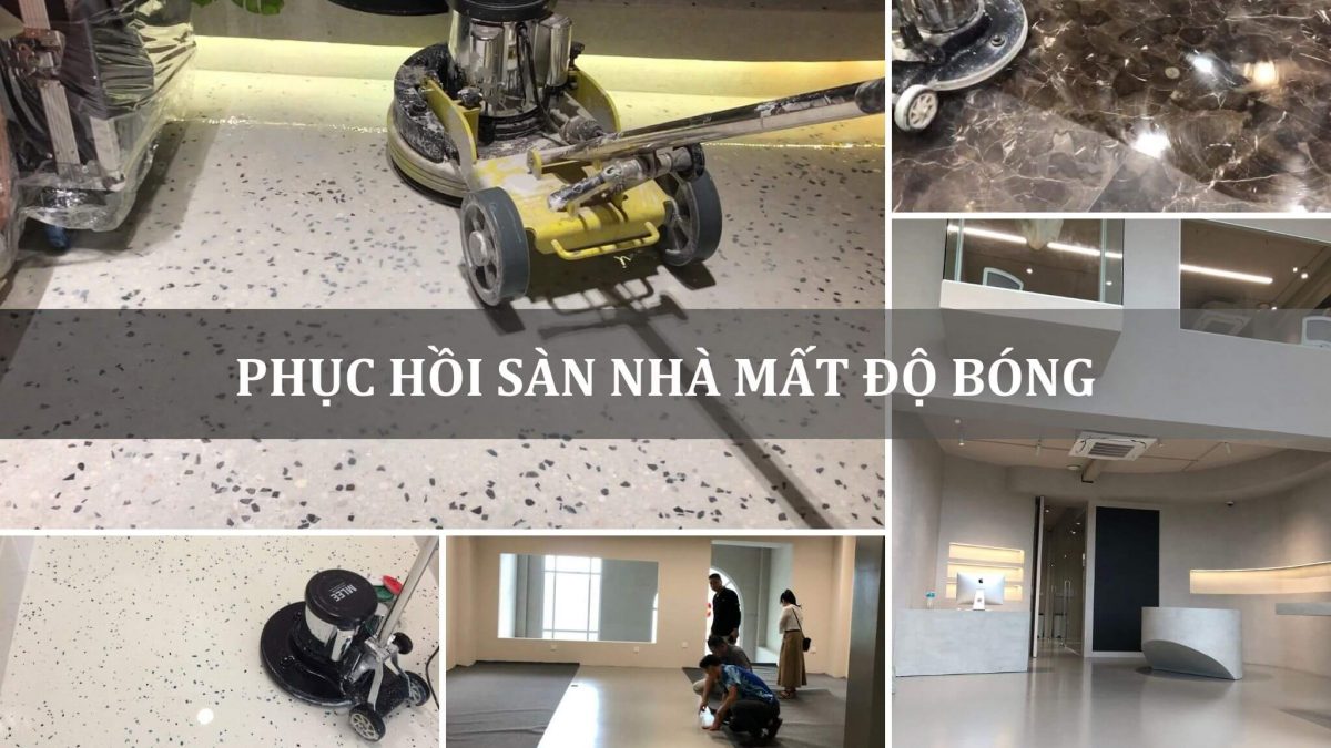 phục hồi sàn nhà mất độ bóng