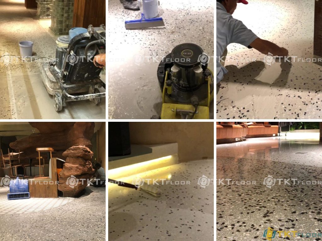 quy trình phục hồi sàn terrazzo